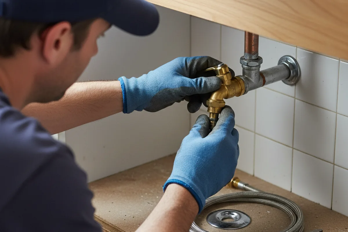 Shutoff valve and fitting work during Emergency Plumbing in Jackson